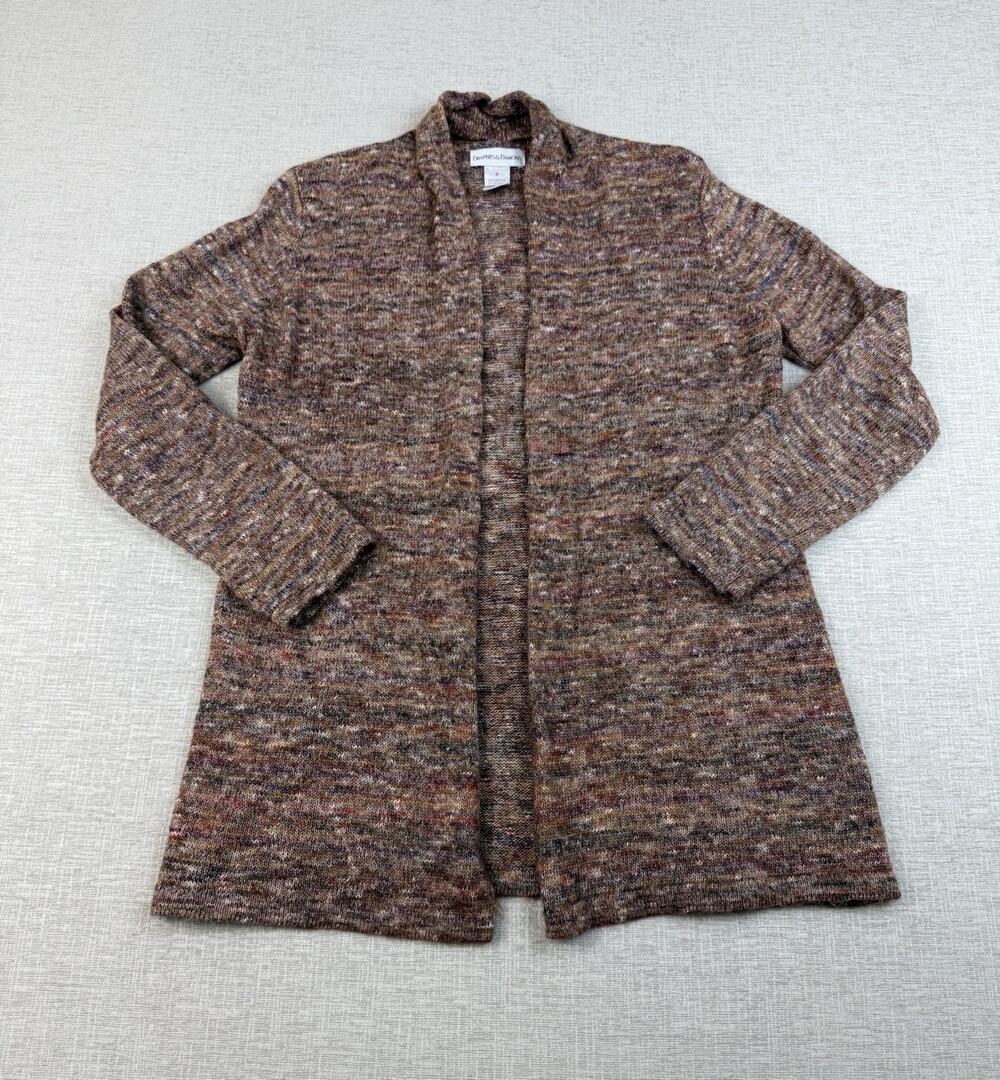 Draper’s & Damon’s Women’s S Brown Marled Open Front Cardigan Wool Blend